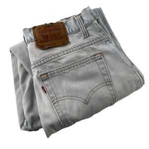 VTG Levis 550 Jeans Womens 13‎ Blue Relaxed Tapered USA 90s Denim SHT Distressed